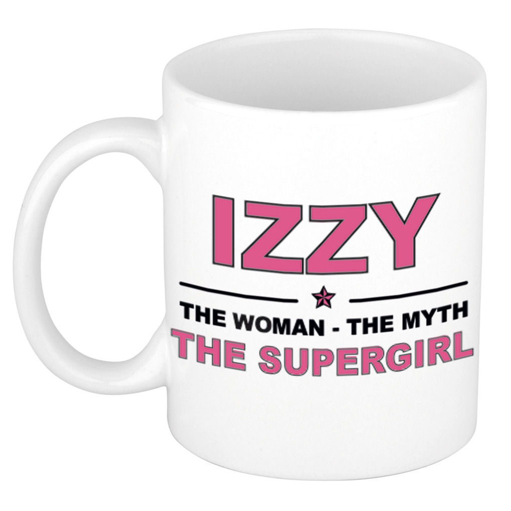 Izzy The woman, The myth the supergirl bedankt cadeau mok-beker 300 ml keramiek