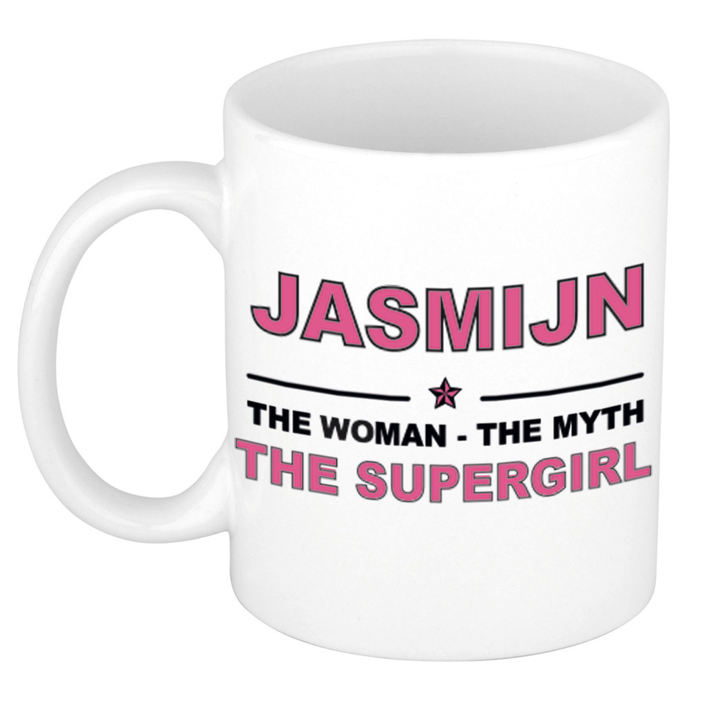 Jasmijn The woman, The myth the supergirl bedankt cadeau mok-beker 300 ml keramiek