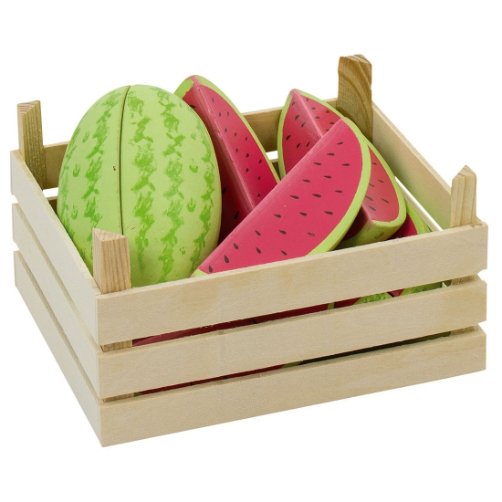 Kinderspeelgoed houten fruit meloen