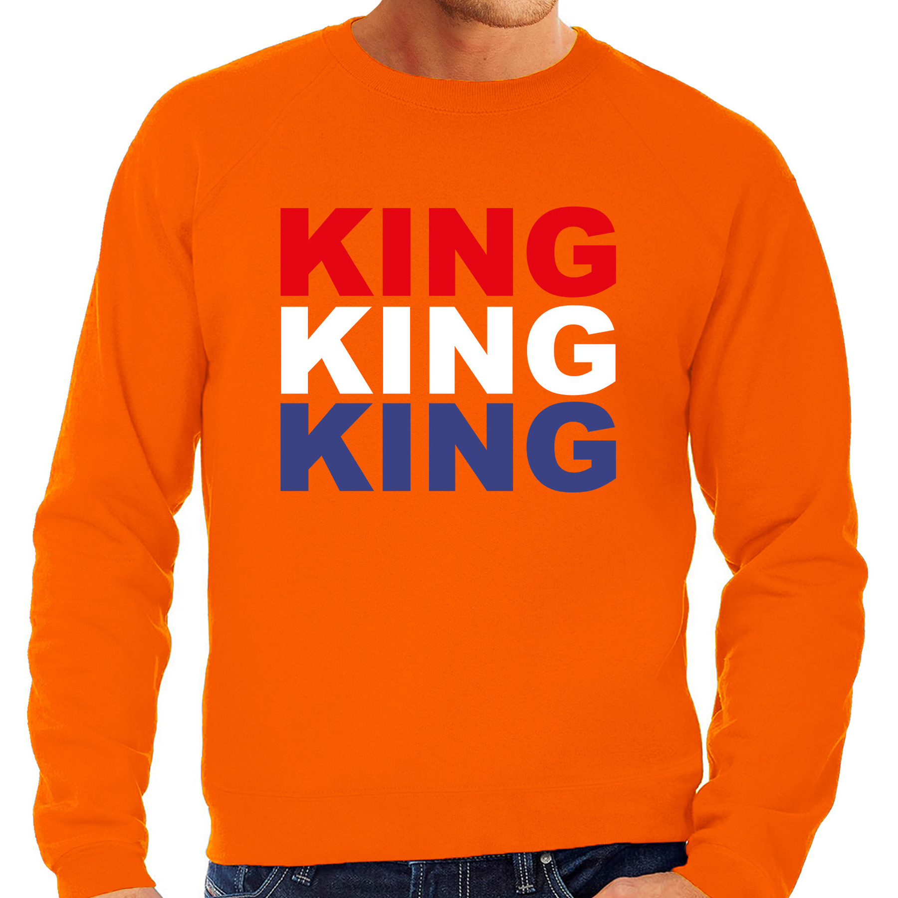 King sweater oranje voor heren Koningsdag truien