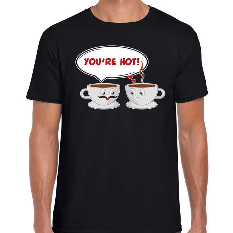Koffie kopjes cadeau t-shirt zwart voor heren