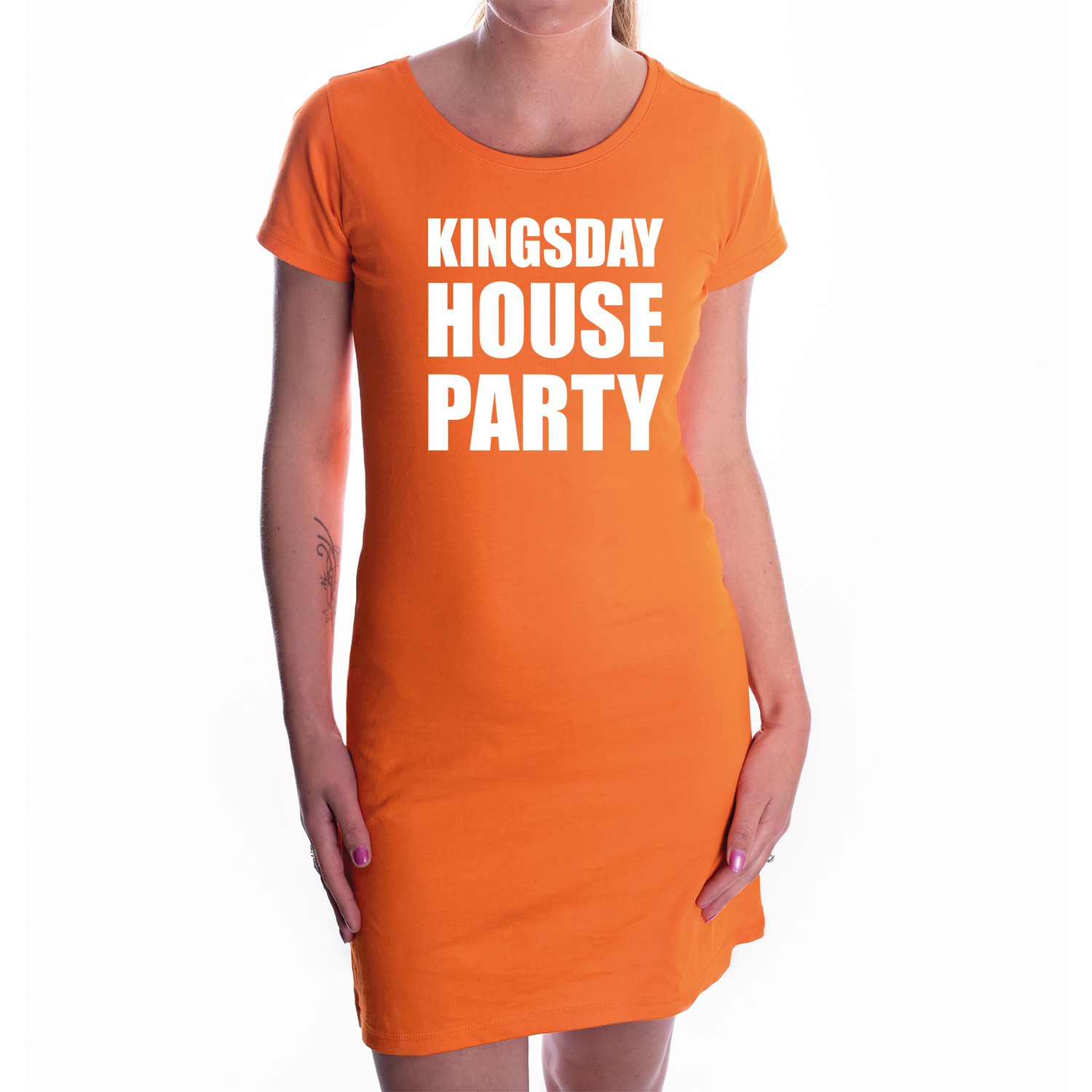 Koningsdag jurk oranje Kingsday house party voor dames