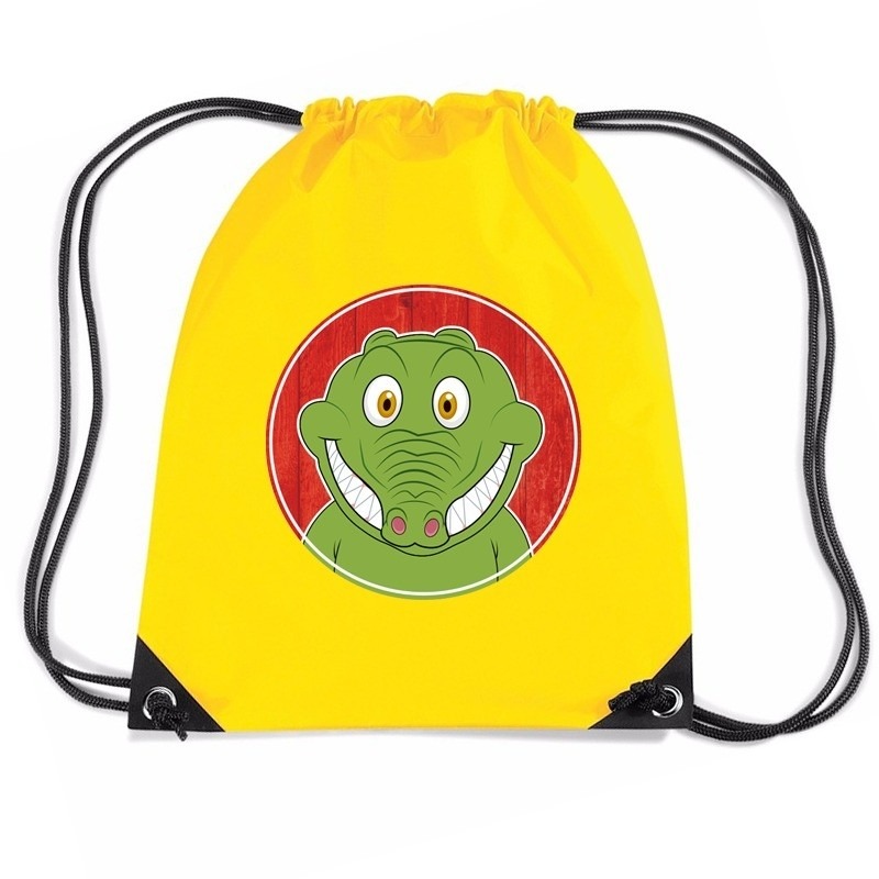 Krokodillen rugtas-gymtas geel voor kinderen