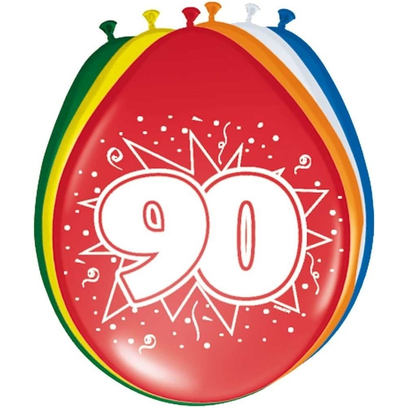 Leeftijd ballonnen 90 jaar 8x stuks
