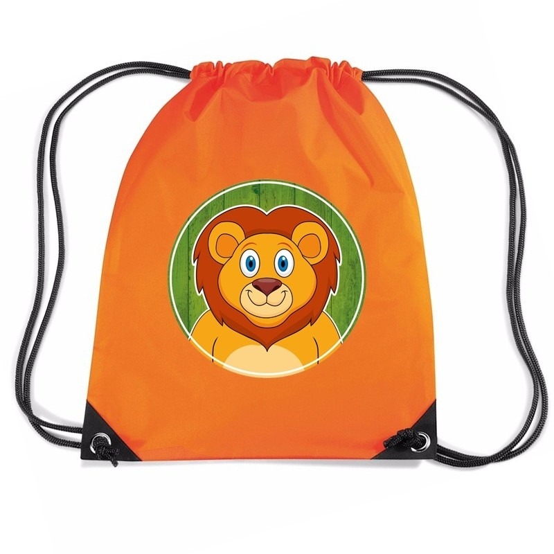 Leeuwen rugtas-gymtas oranje voor kinderen