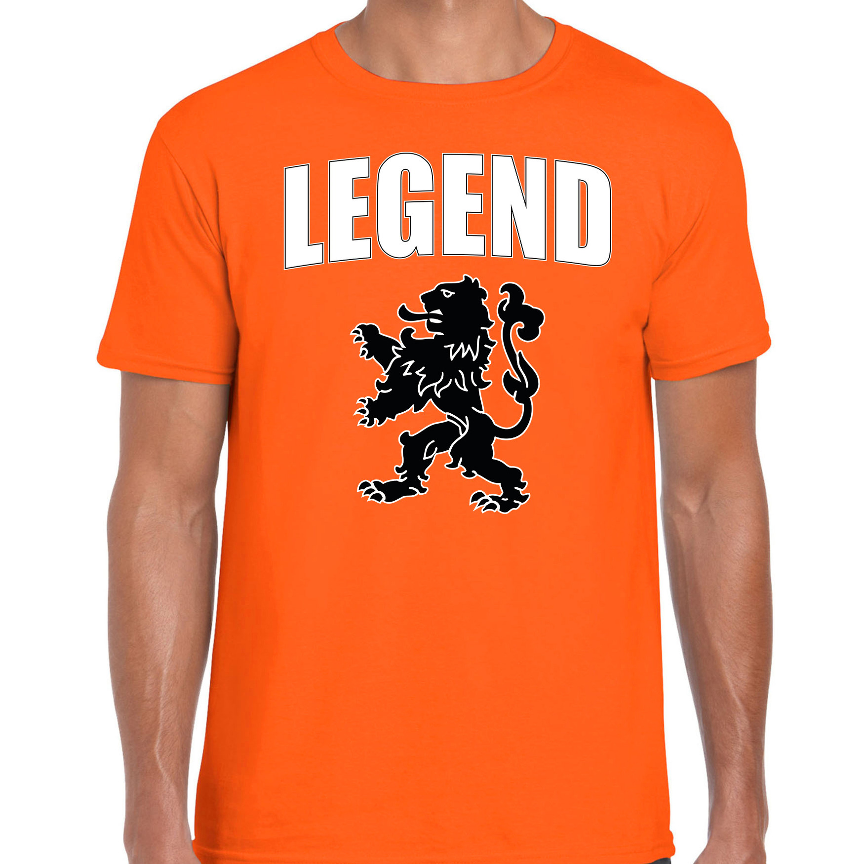 Legend met leeuw oranje t-shirt Holland-Nederland supporter EK- WK voor heren