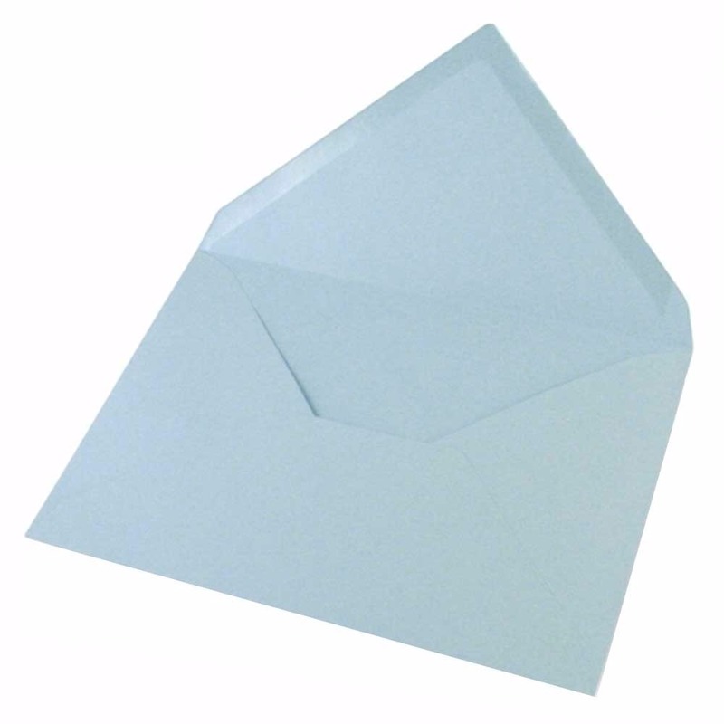 Lichtblauwe onbedrukte uitnodiging enveloppen 5x