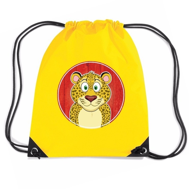 Luipaarden rugtas-gymtas geel voor kinderen