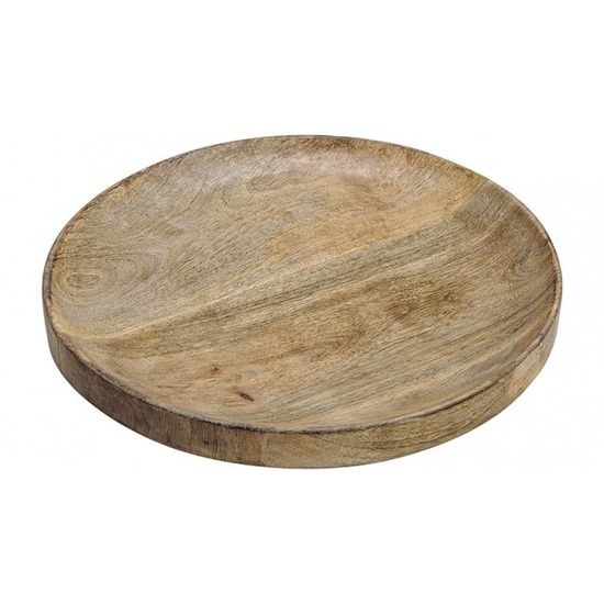 Luxe houten serveerplank-dienblad rond 30 cm