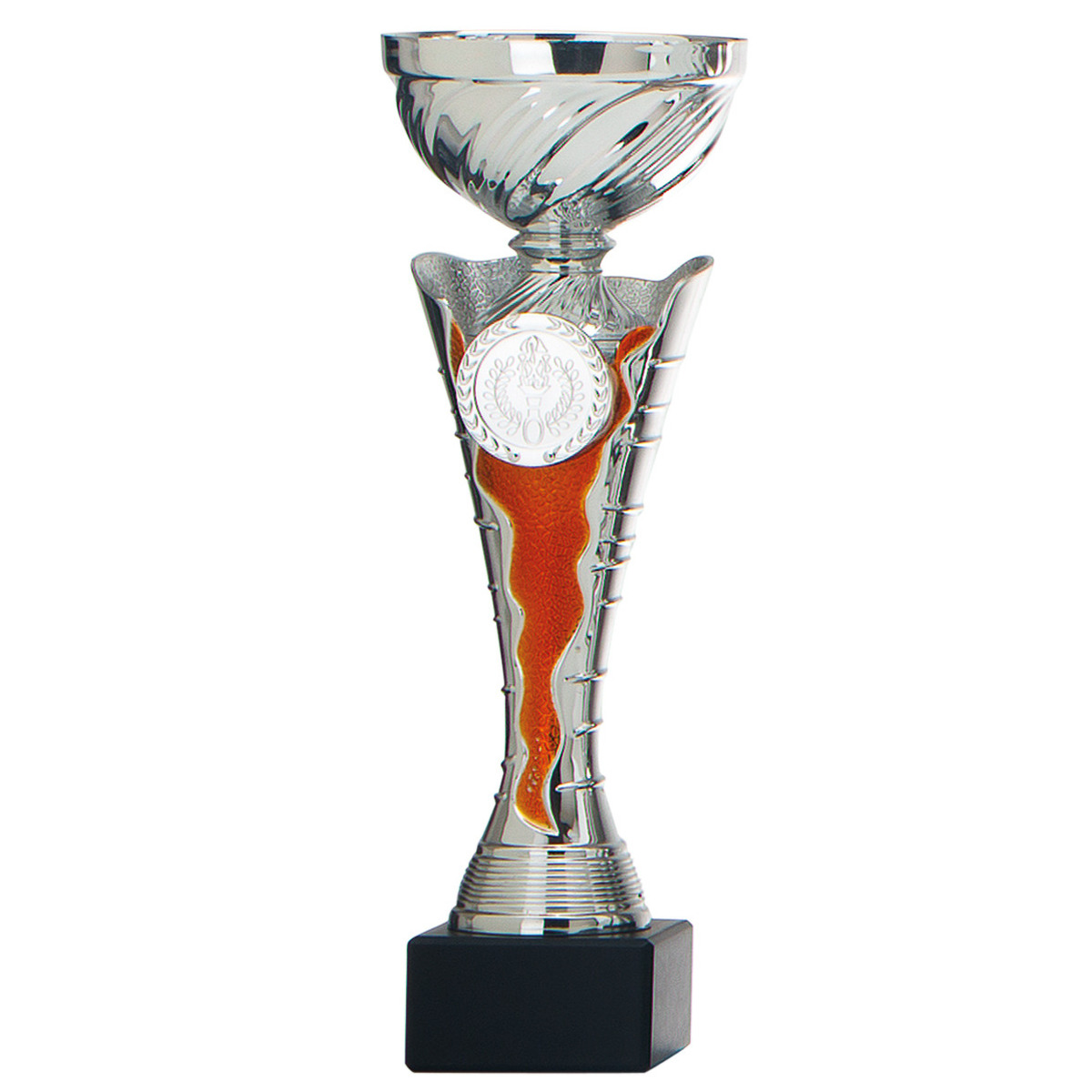 Luxe trofee-prijs beker zilver wimpel rood kunststof 23 x 8 cm