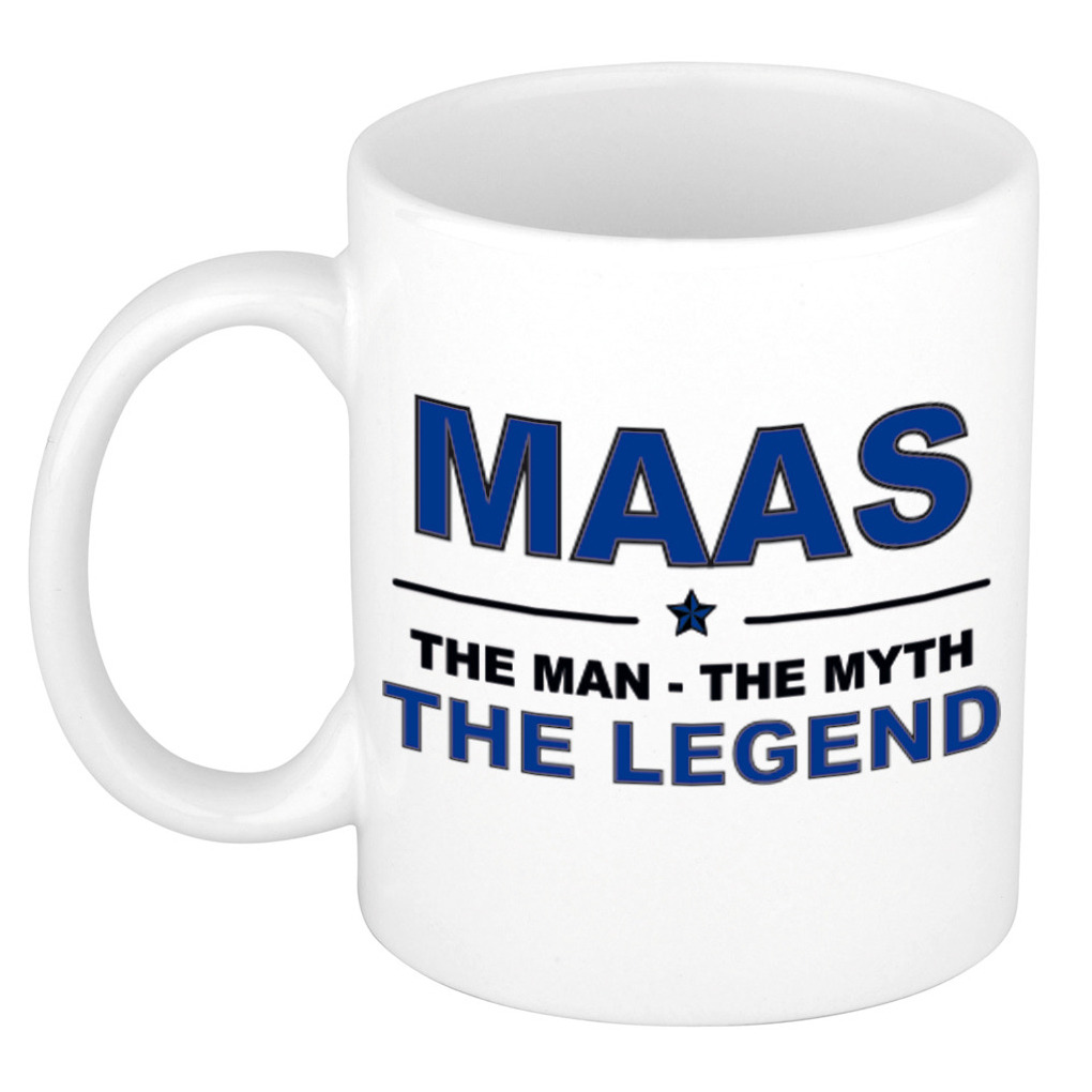 Maas The man, The myth the legend bedankt cadeau mok-beker 300 ml keramiek
