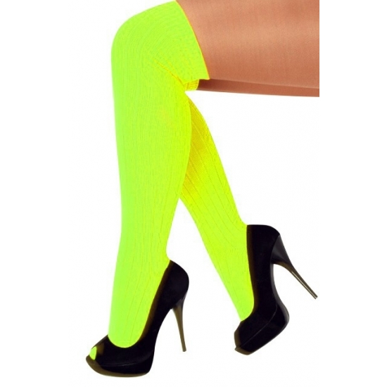 Neon gele kousen voor dames