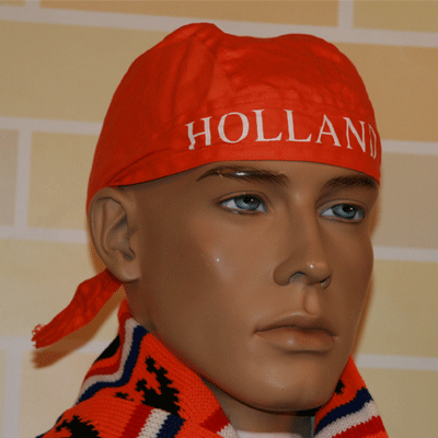 Bandana oranje met opdruk Holland