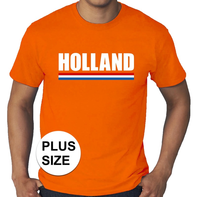 Oranje Holland supporter grote maten shirt heren