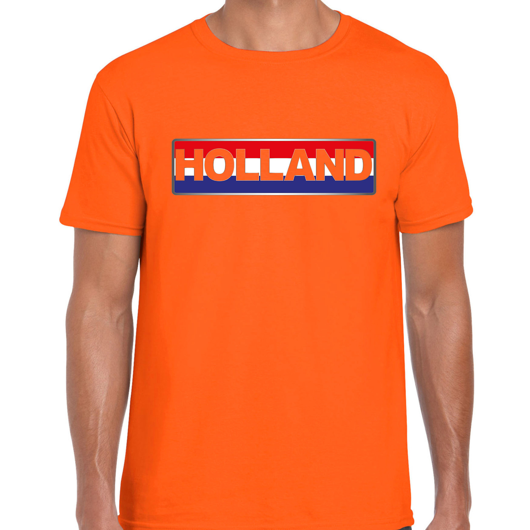 Oranje-Holland supporter t-shirt-shirt Holland banner oranje voor heren