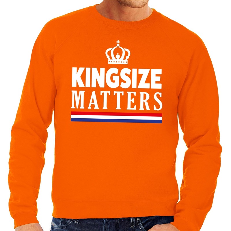 Oranje Kingsize matters sweater voor heren