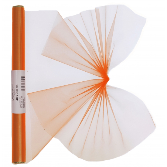 Oranje kleur organza stof 40 x 200 cm