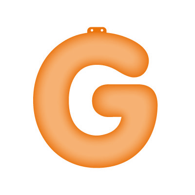Oranje opblaasletter G