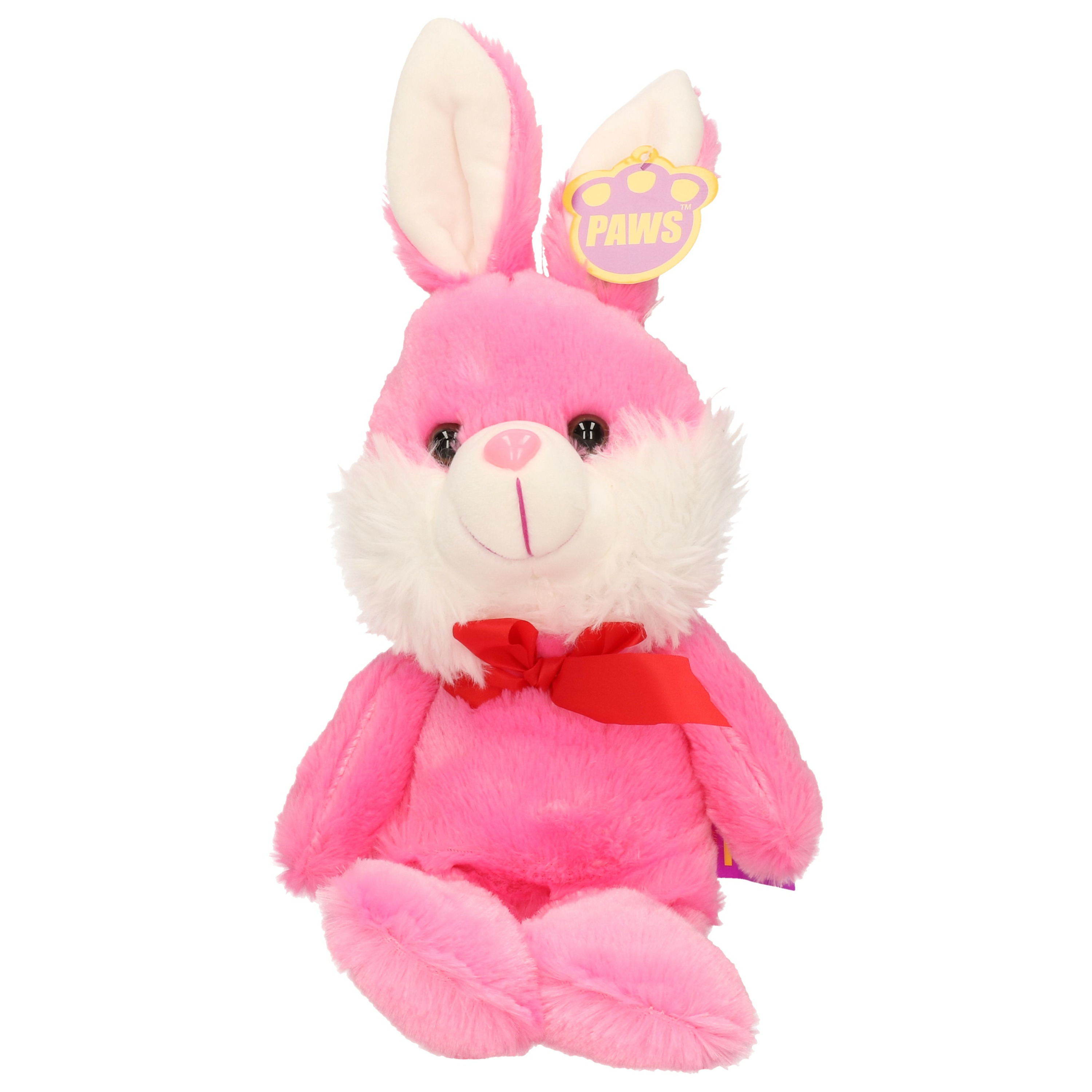 Paashaas-haas-konijn knuffel dier zachte pluche roze cadeau 32 cm met strikje