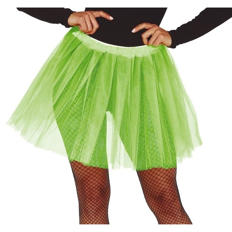 Petticoat-tutu verkleed rokje lime groen 40 cm voor dames