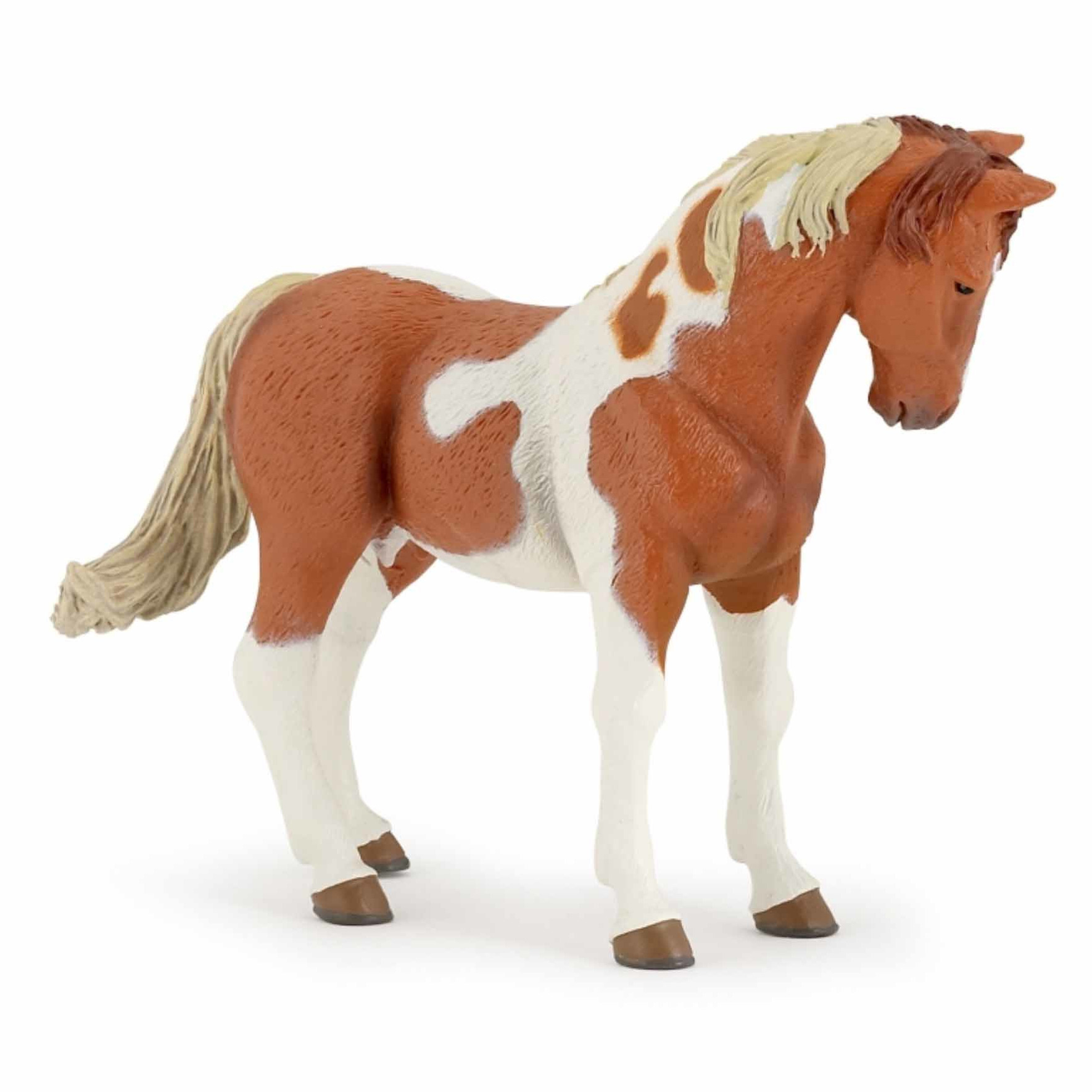 Plastic Jument Pinto paard speeldiertje 10 cm