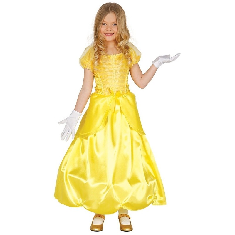 Prinses verkleed jurk-kostuum geel voor meisjes