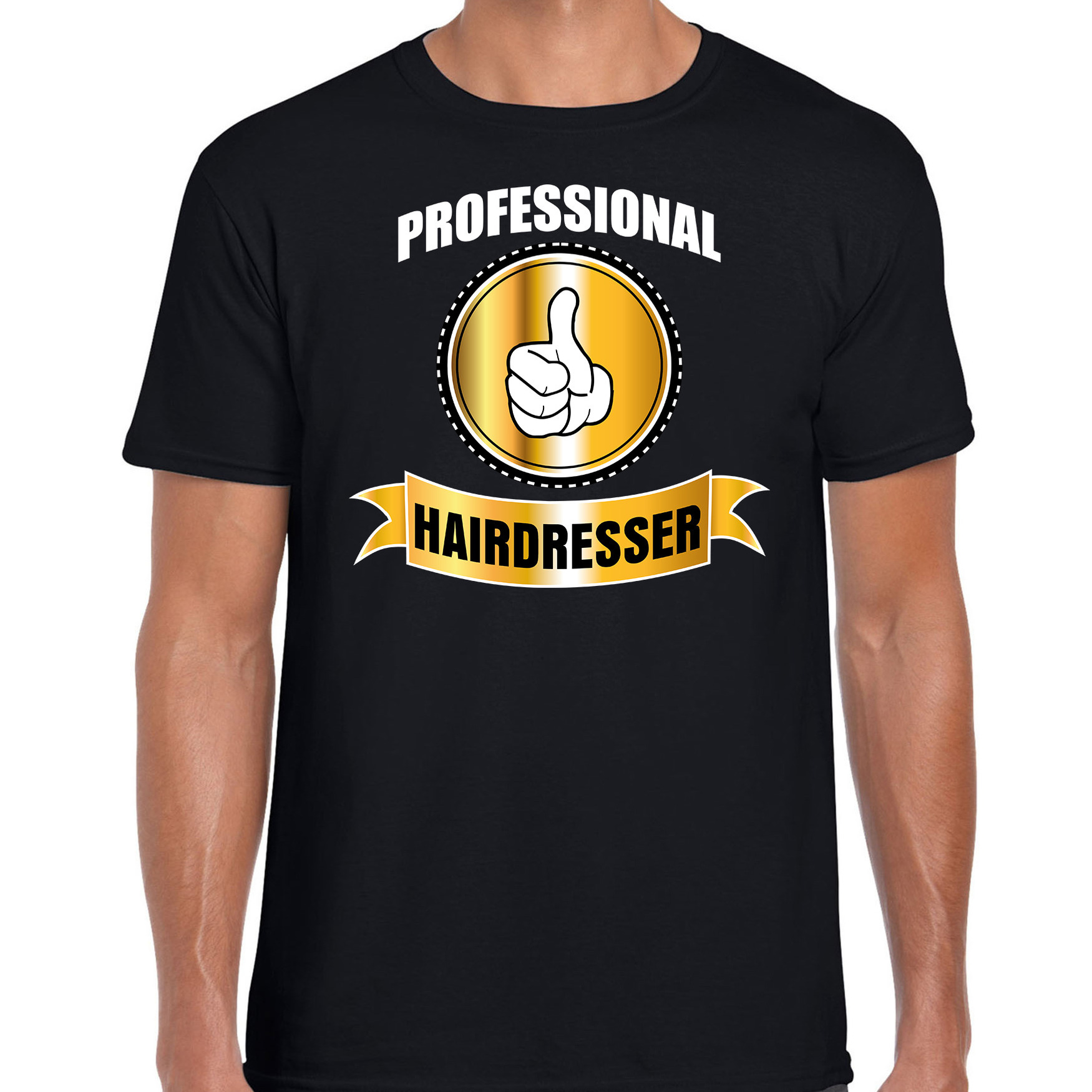 Professional hairdresser-professionele kapper t-shirt zwart heren Kapper cadeau shirt