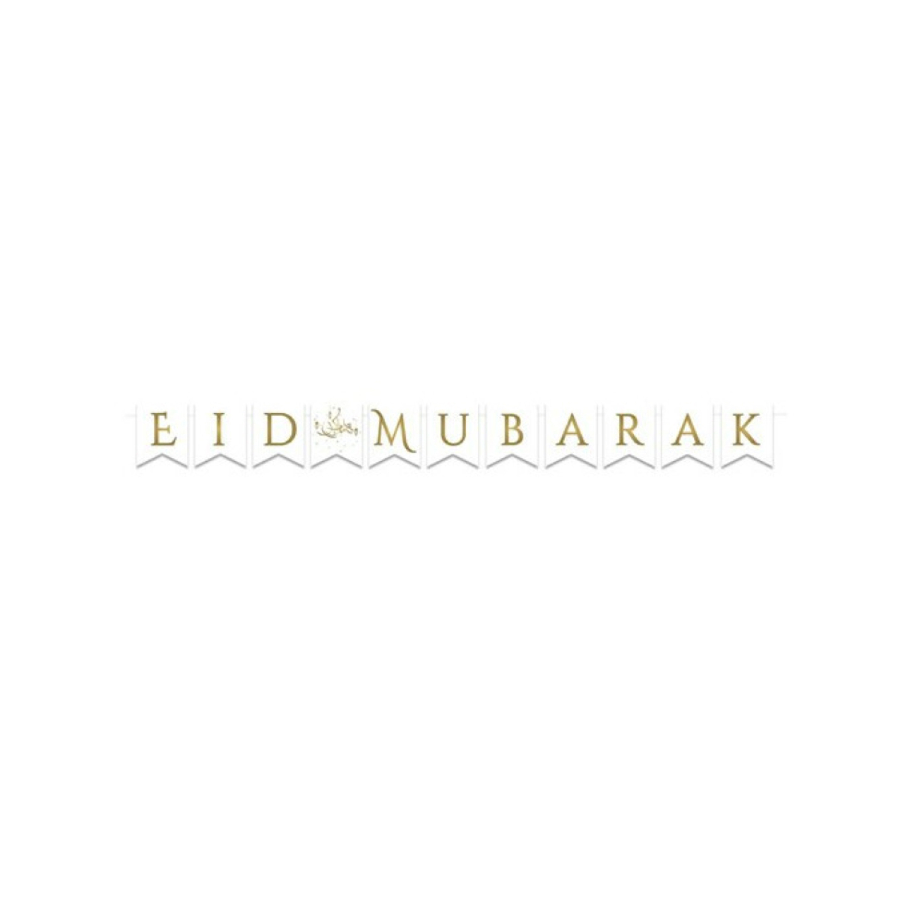 Ramadan Eid Mubarak letter banner-vlaggenlijn 3,5 meter wit-goud Suikerfeest