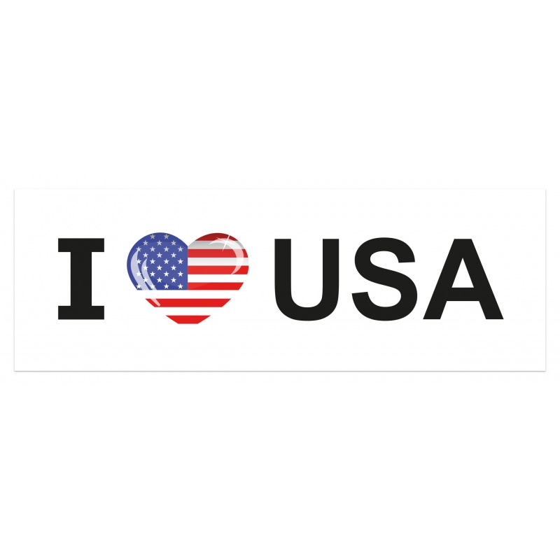 Reis sticker I Love USA groot