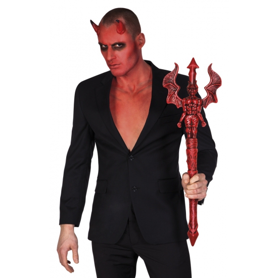 Rode luxe duivel-Satan drietand 73 cm