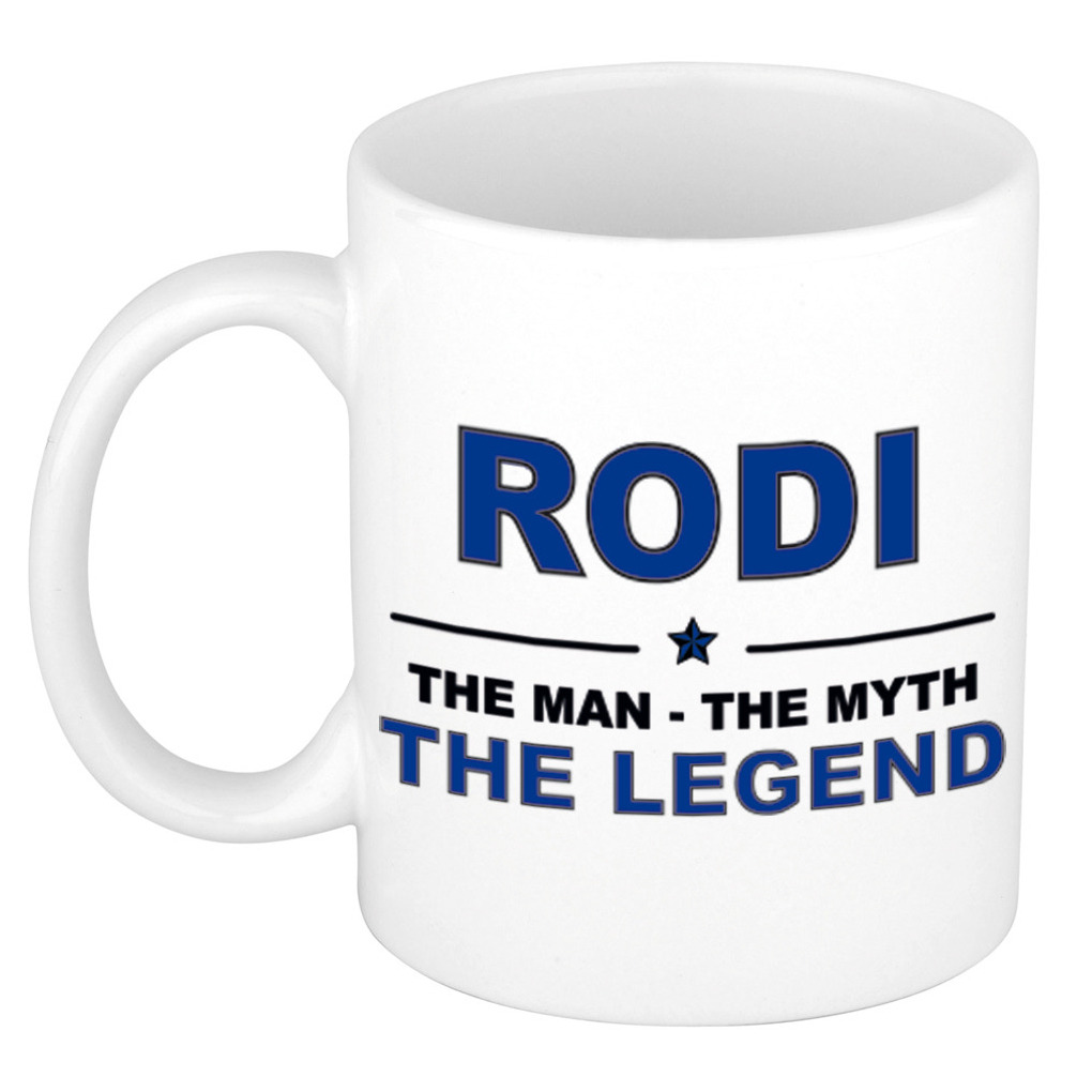 Rodi The man, The myth the legend bedankt cadeau mok-beker 300 ml keramiek
