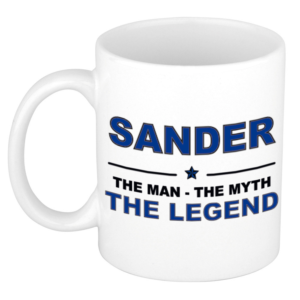Sander The man, The myth the legend bedankt cadeau mok-beker 300 ml keramiek