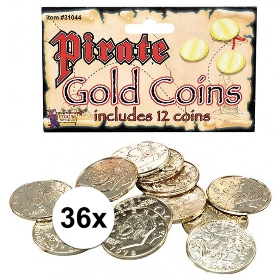Schatkist gouden munten 36 stuks