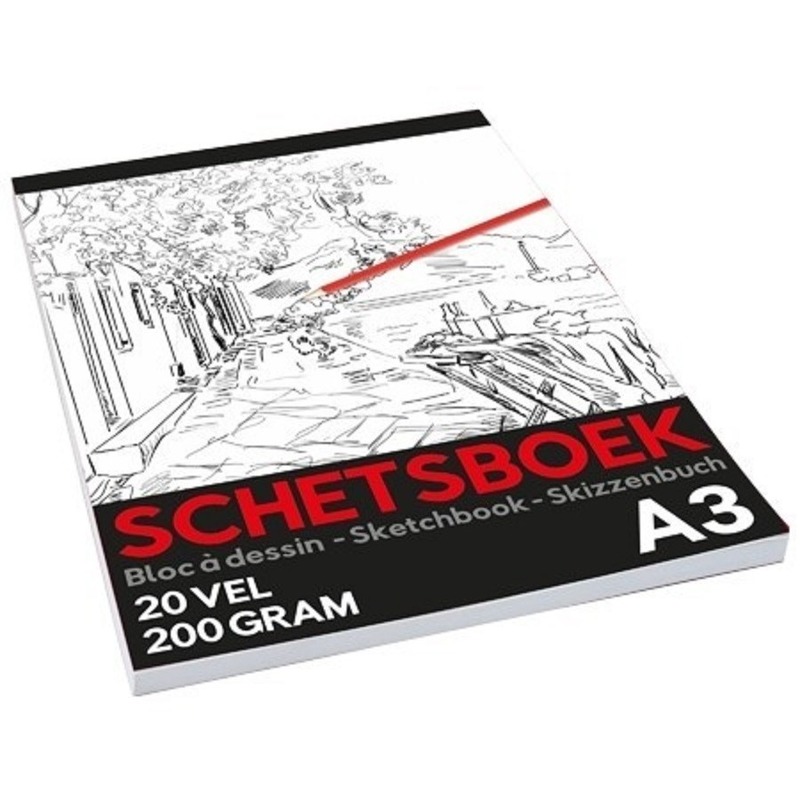 Schetsboek-tekenboek A3 formaat