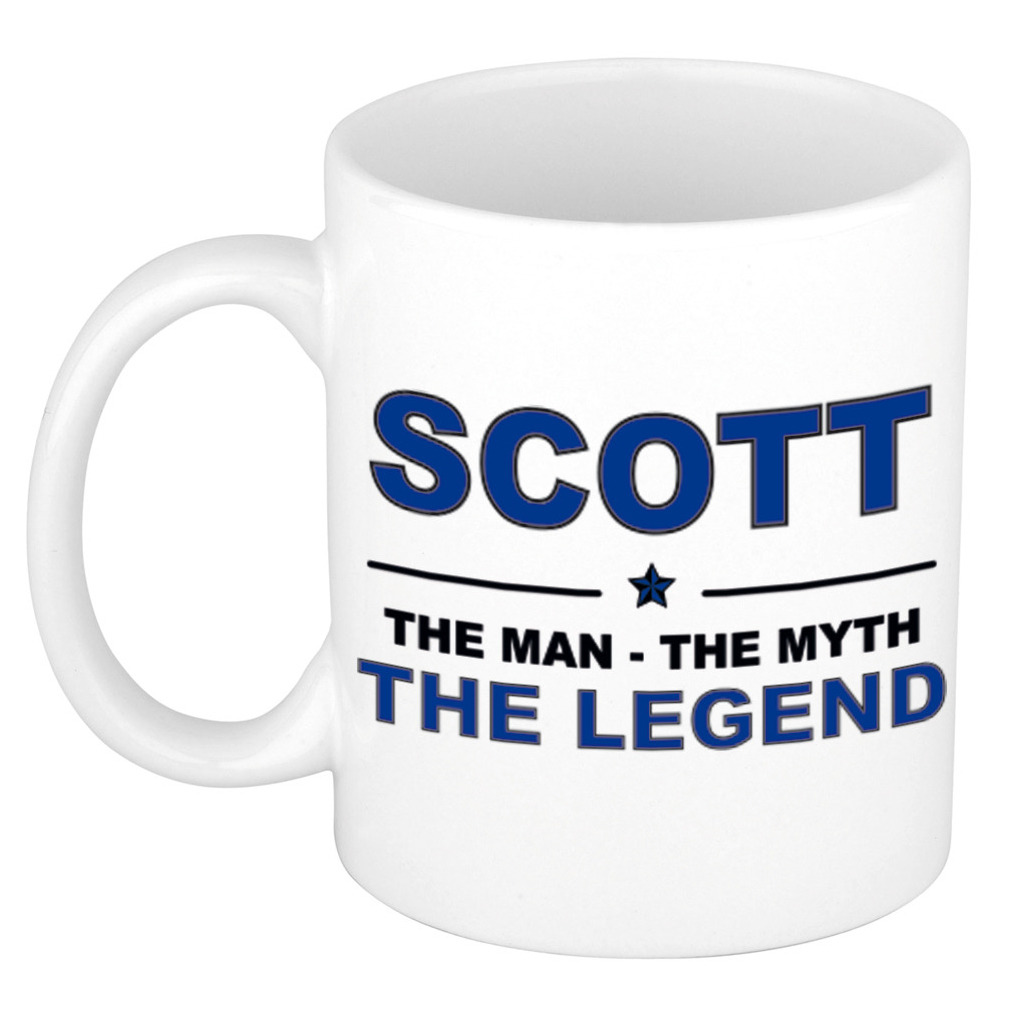 Scott The man, The myth the legend bedankt cadeau mok-beker 300 ml keramiek