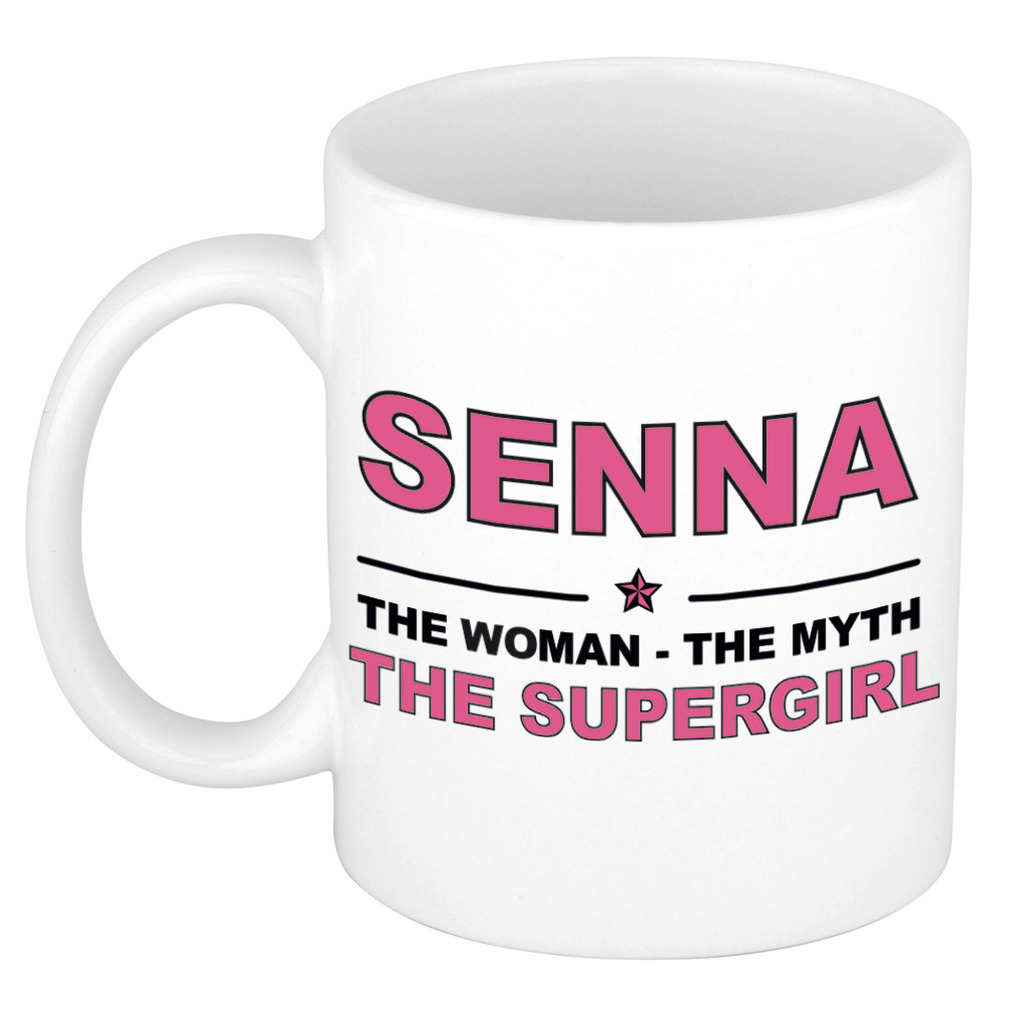 Senna The woman, The myth the supergirl bedankt cadeau mok-beker 300 ml keramiek