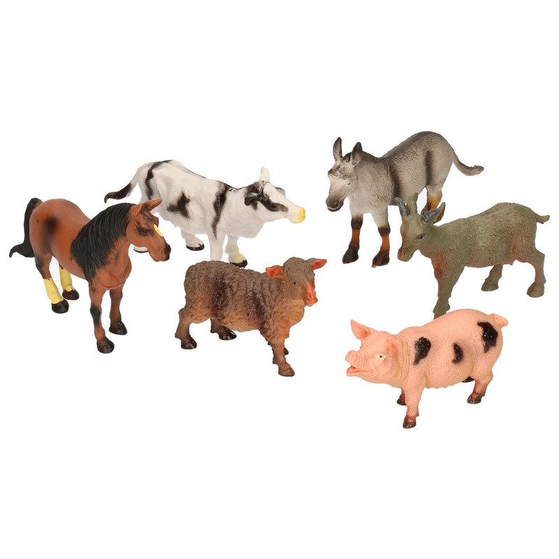 Set van 6 boerderij speelgoed dieren
