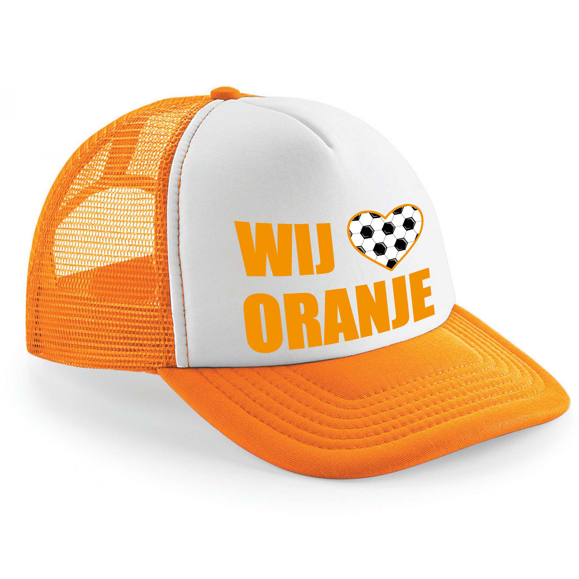 Snapback-cap Wij hartje oranje voetbal supporter Koningsdag EK-WK