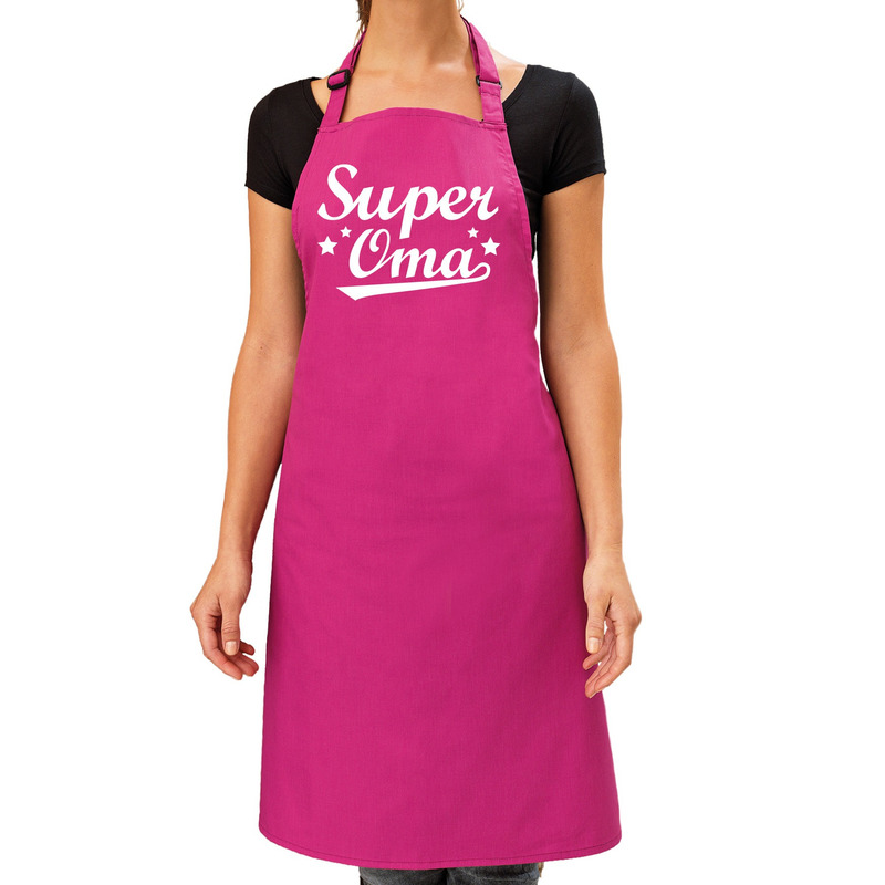 Super oma cadeau bbq-keuken schort roze dames