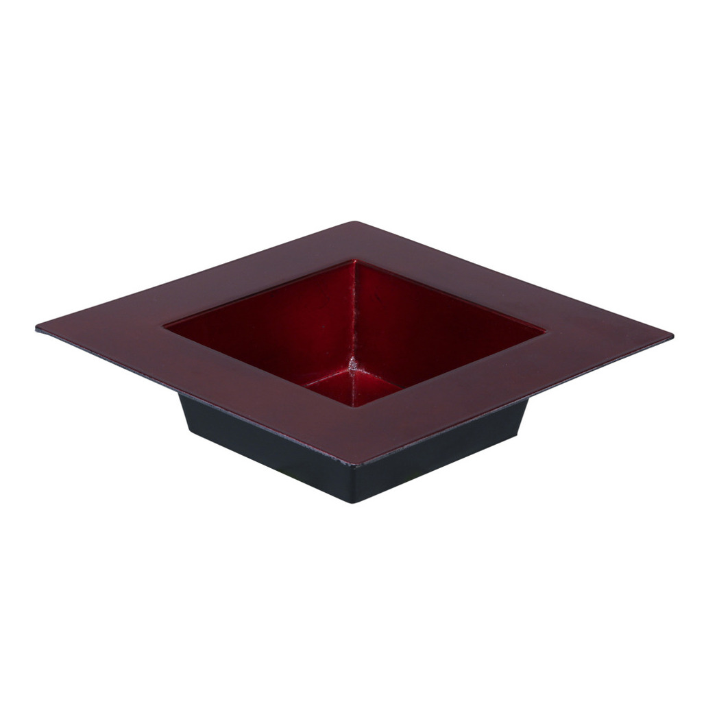 Tafel dienblad-plateau-tray rood 20 x 20 cm kunststof vierkant