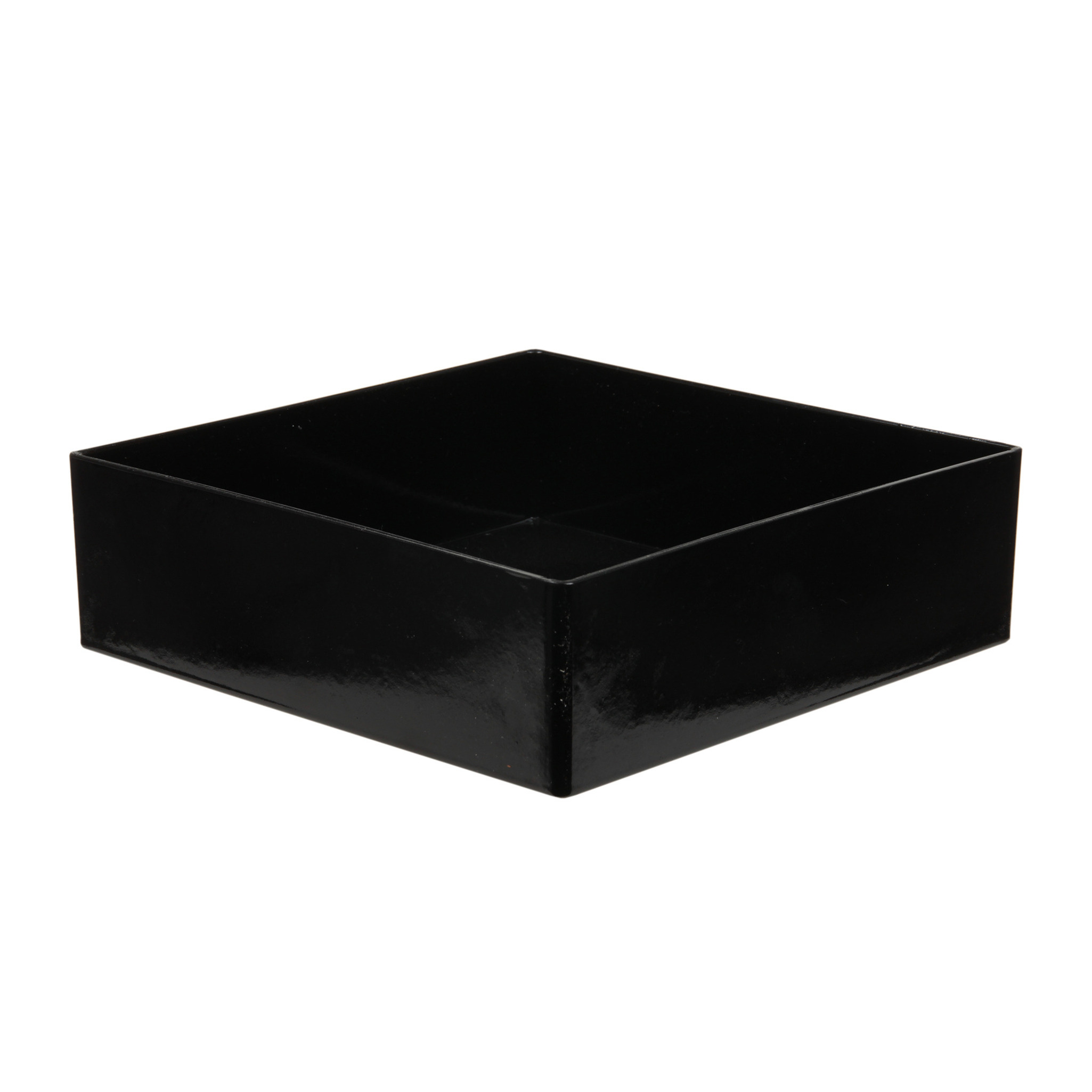 Tafel dienblad-plateau-tray zwart 20 x 20 cm kunststof vierkant