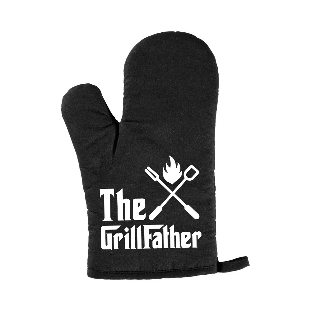 The Grillfather BBQ handschoen- barbecue want zwart heren Vaderdag cadeau