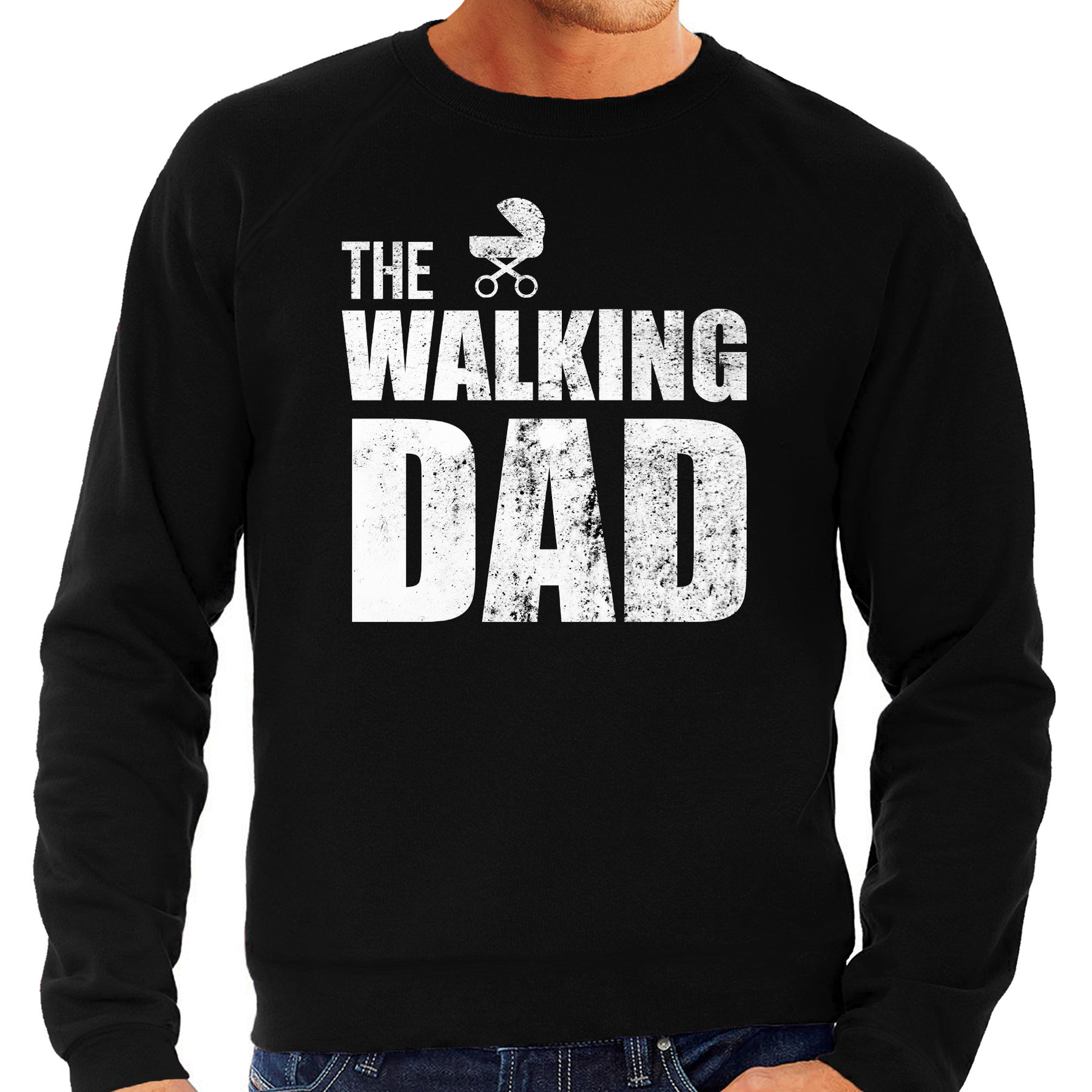 The walking dad sweater-trui zwart voor heren Aanstaande papa cadeau truien