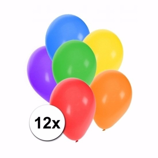 Verjaardag ballonnen gekleurd 12 stuks
