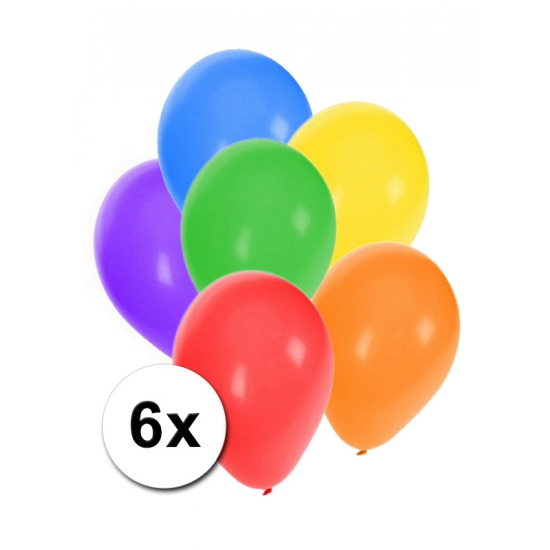 Verjaardag ballonnen gekleurd 6 stuks