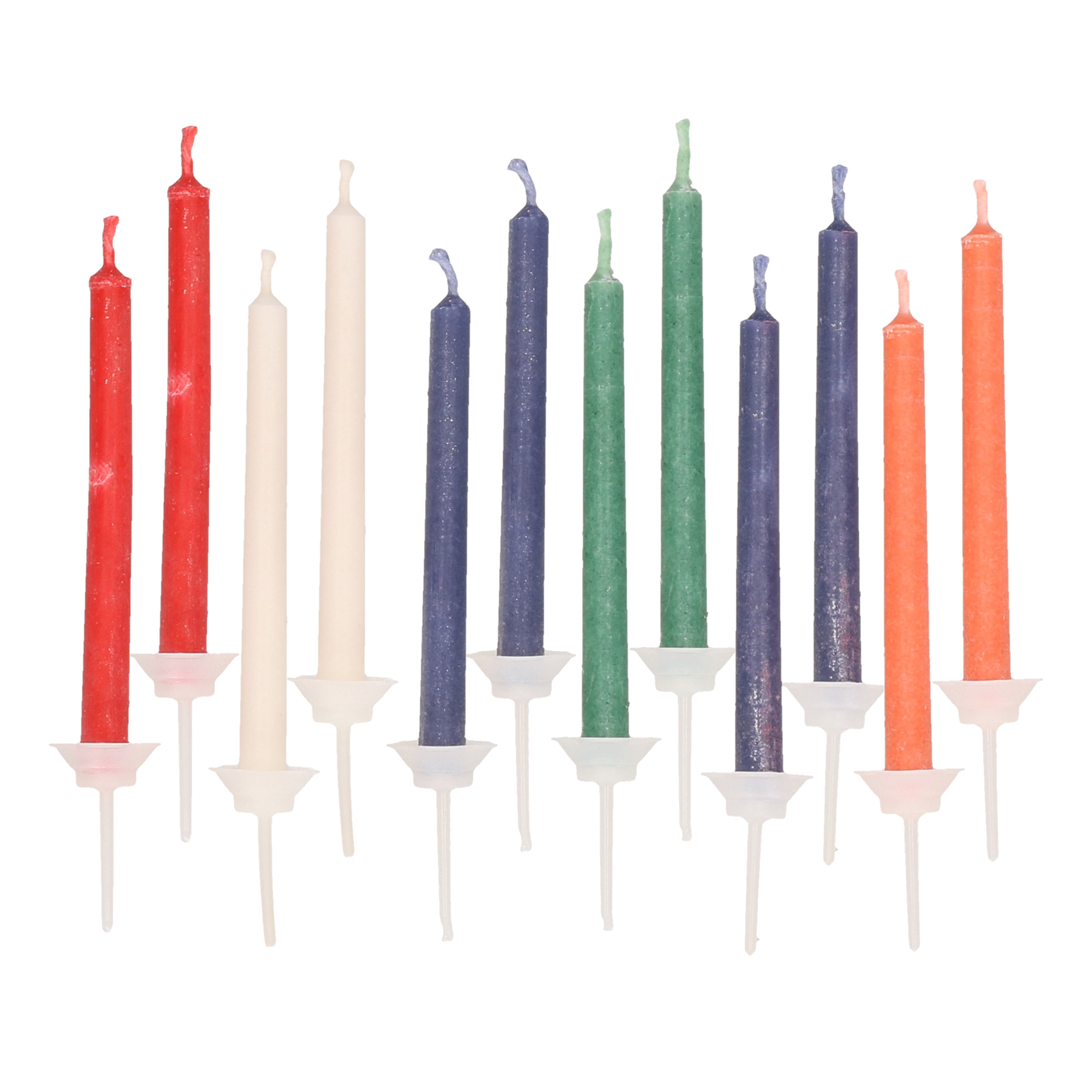Verjaardags kaarsen gekleurde vlam 12 x