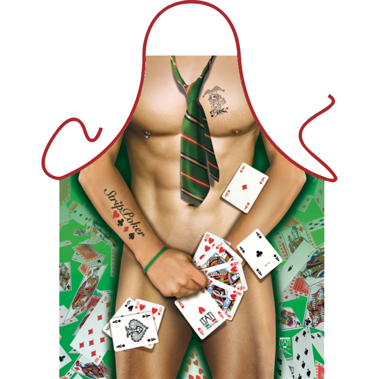 Verkleedkleding schort Strip Poker Man