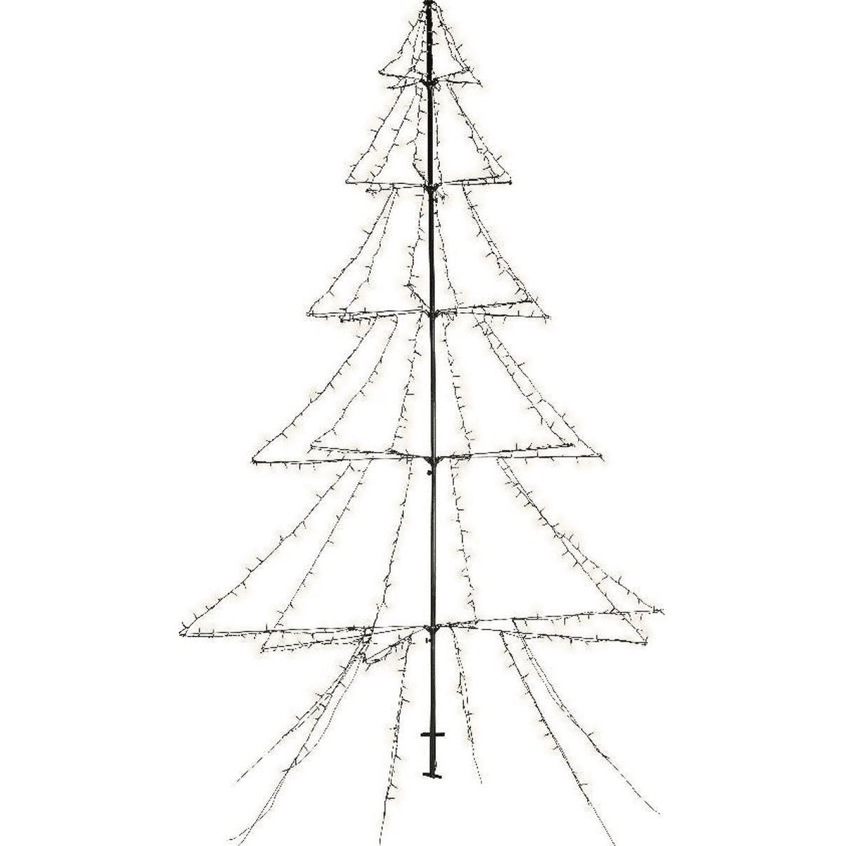 Verlichte figuren zwarte lichtboom-metalen boom-kerstboom met 420 led lichtjes 200 cm