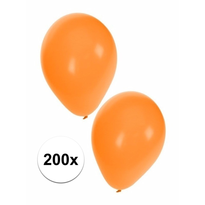 Versierings ballonnen oranje 200st