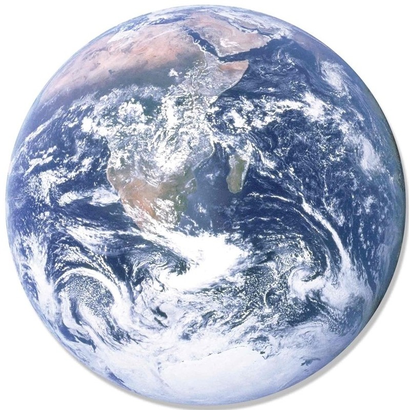 Wanddecoratie bord-poster aarde-globe 66 cm karton